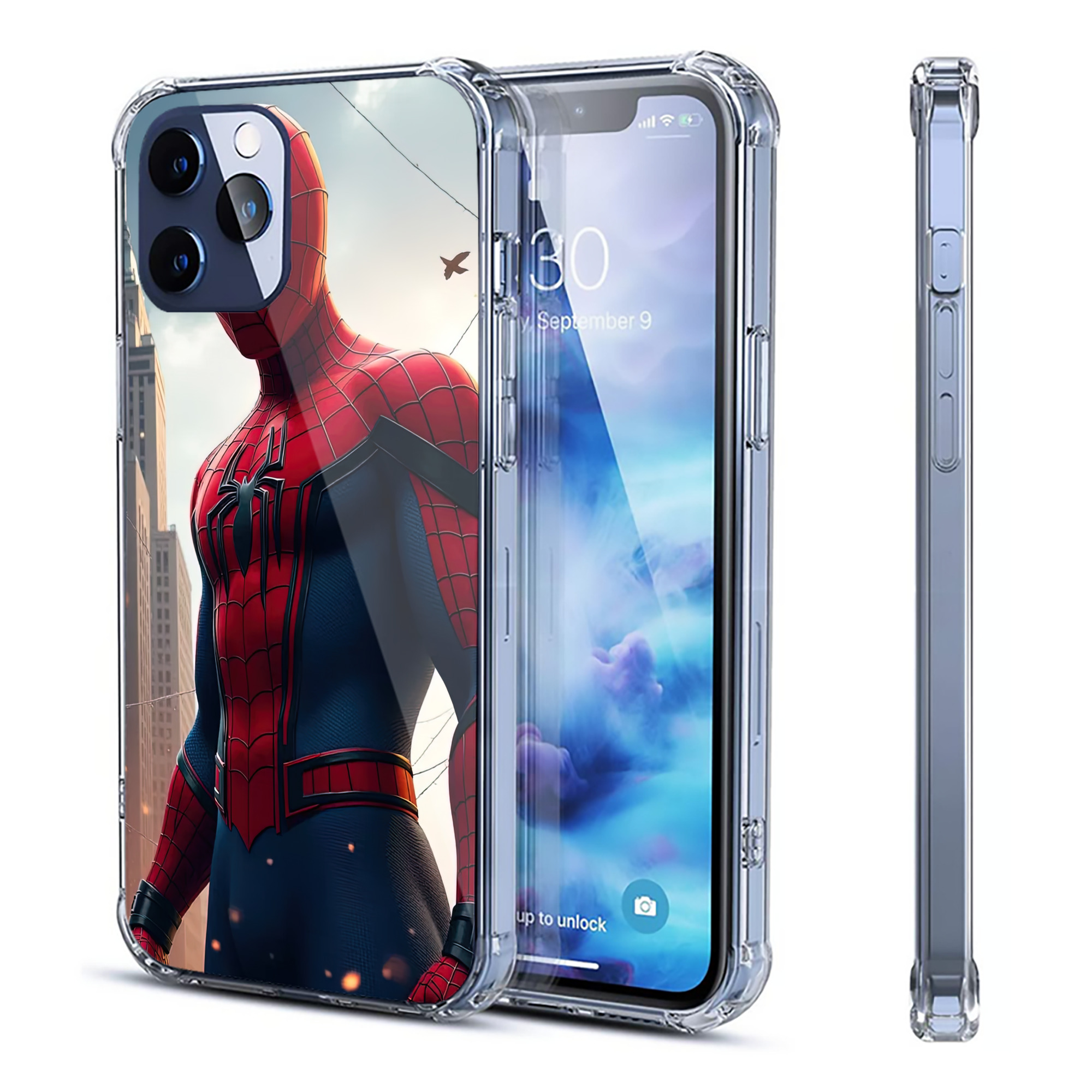 （画像用） Spider Man スパイダーマン 【iPhone 12シリーズ対応】透明スマホケース（クリアソフトケース）